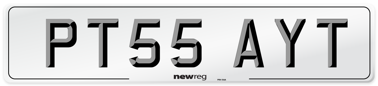 PT55 AYT Number Plate from New Reg
